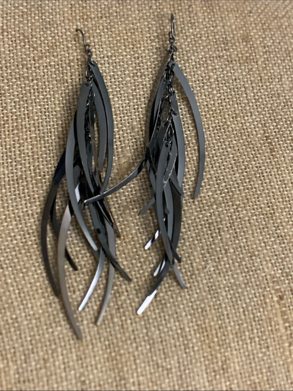 Black Multi-Strand Dangle Earrings - Elegant Women's Jewelry